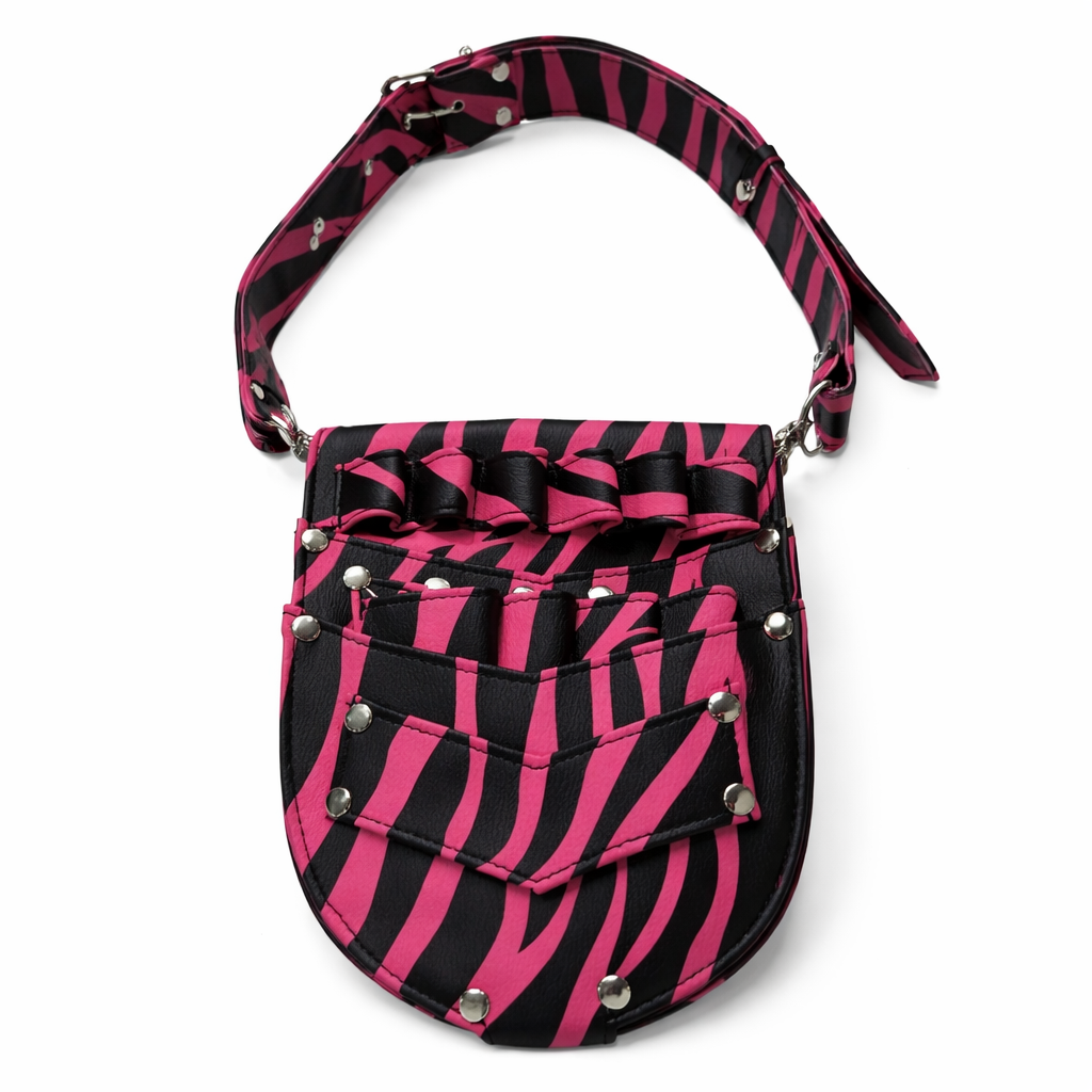 Rayée magenta et noir - pochette de travail