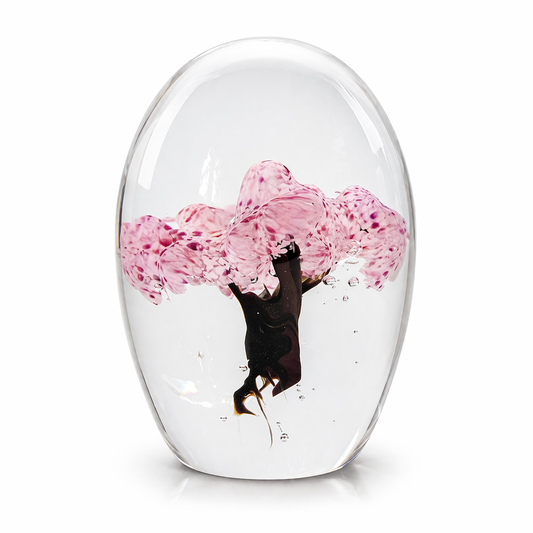 Presse papier en verre soufflé - Arbre printemps en fleurs