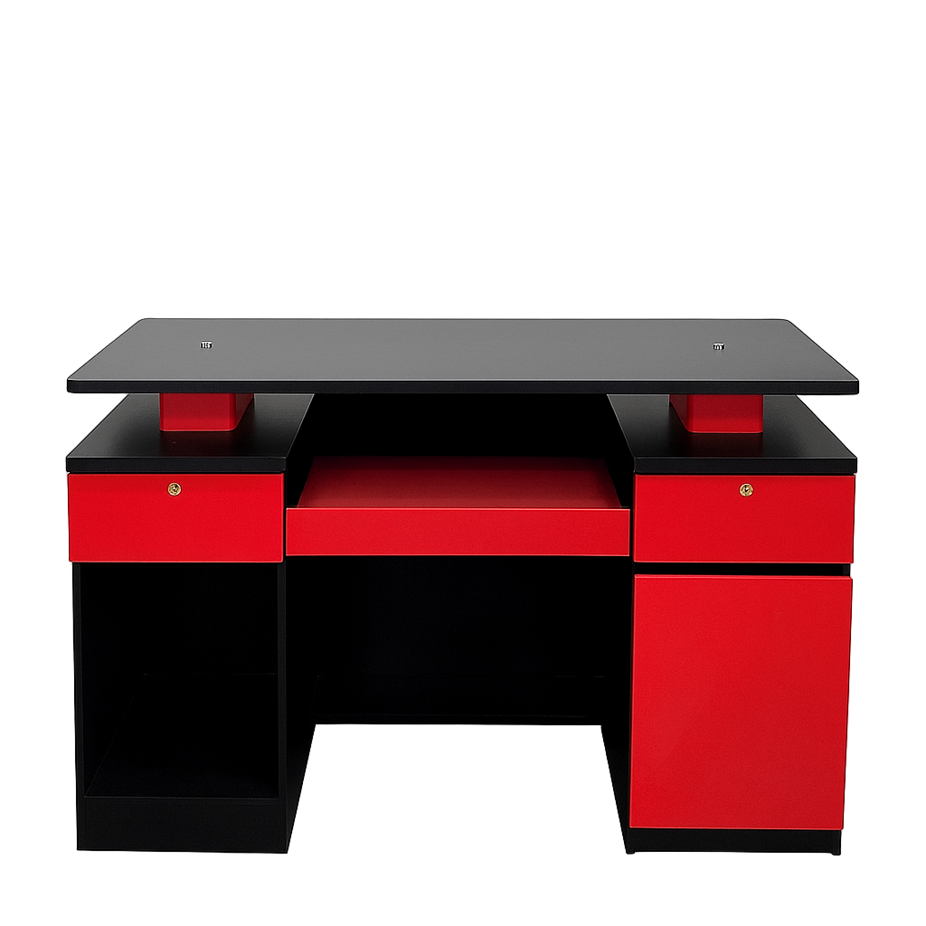 Meuble de réception rouge et noir