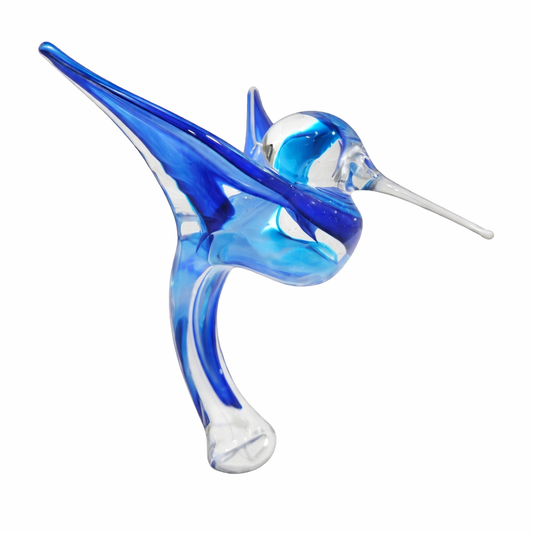 Blues - colibri en verre soufflé