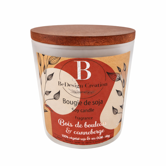 Bois de bouleau & canneberges - bougie 50 heures