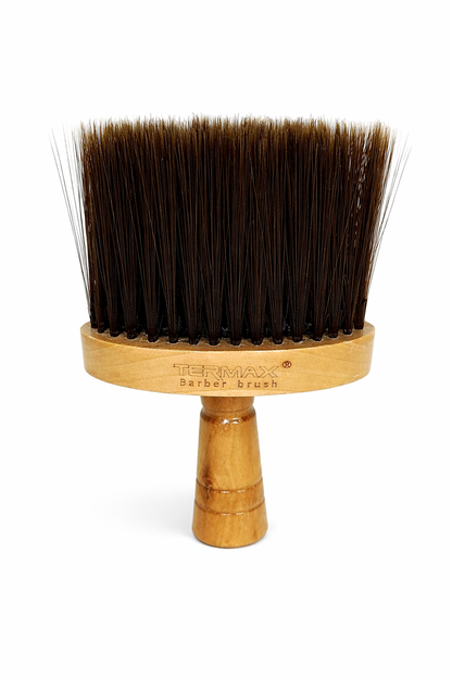 Brosse à cou poil blanc ou brun - manche en bois