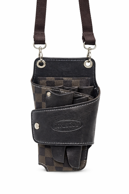 Damier brun T&G - Pochette de travail coiffure