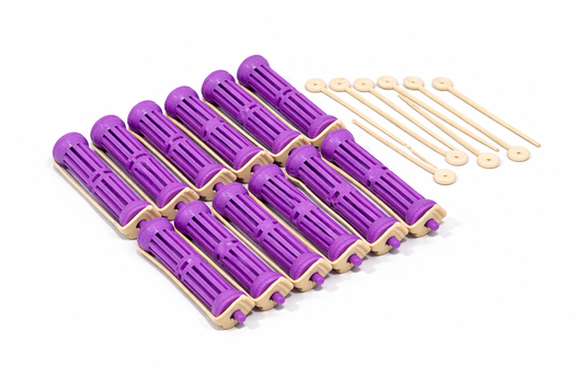 Rouleaux à cheveux plastiques et aiguilles - 3 pouces, paquet de 10