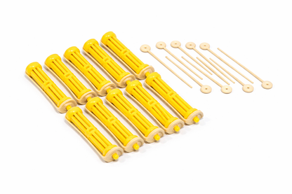 Rouleaux à cheveux plastiques et aiguilles - 3 pouces, paquet de 10