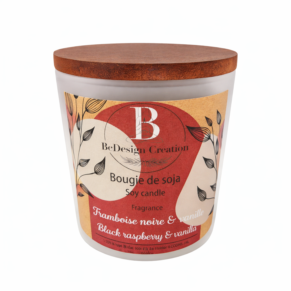 Framboise noire et vanille - bougie 50 heures