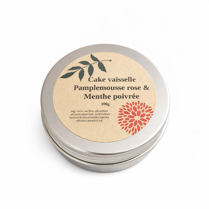 Cake vaisselle 100g - Pamplemousse rose & Menthe poivrée