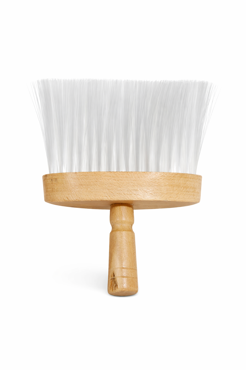 Brosse à cou poil blanc ou brun - manche en bois