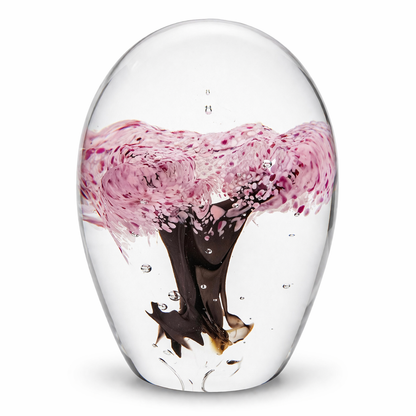 Presse papier en verre soufflé - Arbre printemps en fleurs