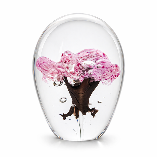 Presse papier en verre soufflé - Arbre printemps en fleurs