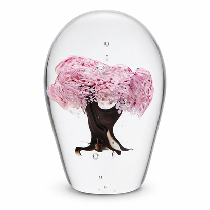 Presse papier en verre soufflé - Arbre printemps en fleurs