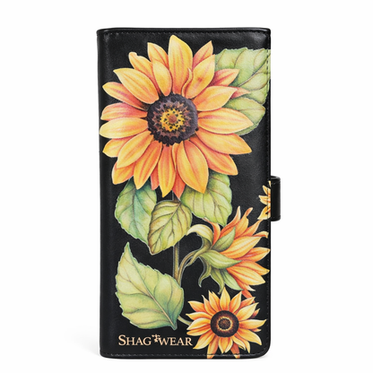 Petite chèvre parmi les tournesols - portefeuille femme