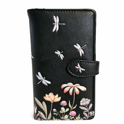 Fleurs sauvages et libellules - portefeuille femme