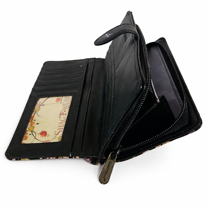 Fleurs sauvages et libellules - portefeuille femme